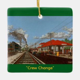 "Crew Change" by Tom Rock Ceramic Ornament