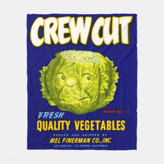 Crew Cut vegetable crate label Fleece Blanket