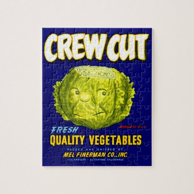 Crew Cut vegetable crate label Jigsaw Puzzle (Vertical)
