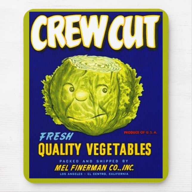 Crew Cut vegetable crate label Mouse Pad (Front)