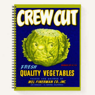 Crew Cut vegetable crate label Notebook