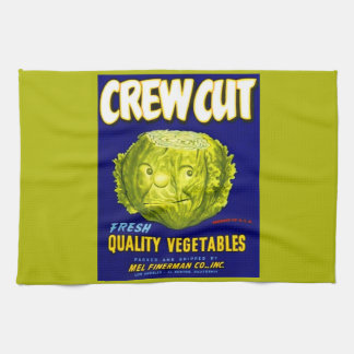 Crew Cut vegetable crate label print Kitchen Towel