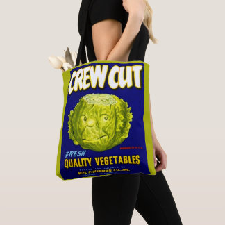 Crew Cut vegetable crate label print Tote Bag