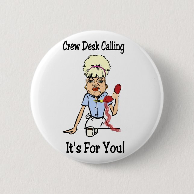 Crew Dest Pinback Button (Front)