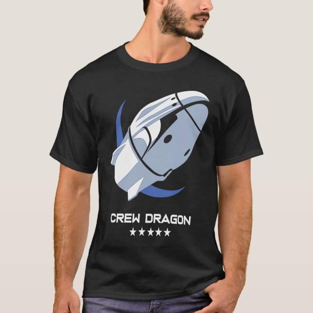 Crew Dragon Spacecraft  Rocket Ship T-Shirt (Front)