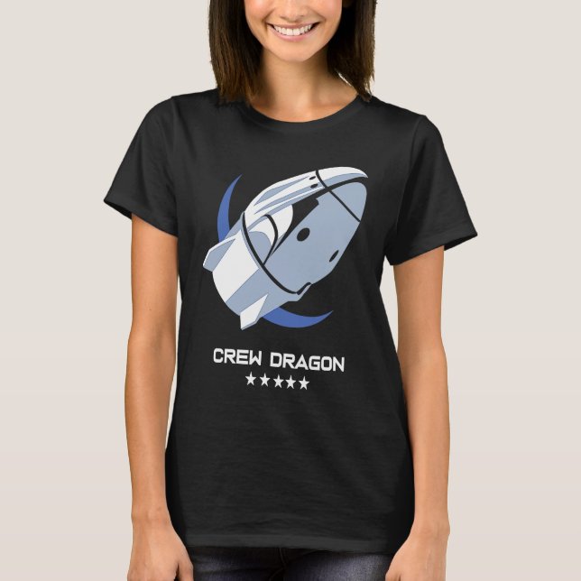 Crew Dragon Spacecraft  Rocket Ship T-Shirt (Front)