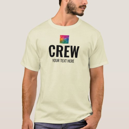 Crew Front Back Logo Design Mens Natural T_Shirt