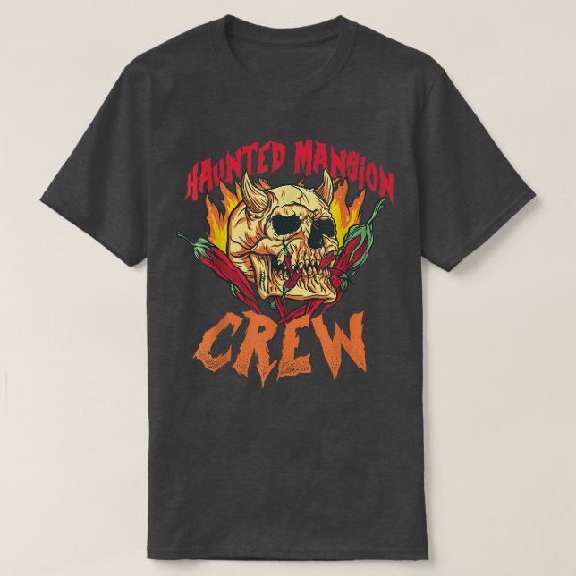 Crew Haunted Bewitch Mansion  Halloween  T-Shirt (Design Front)