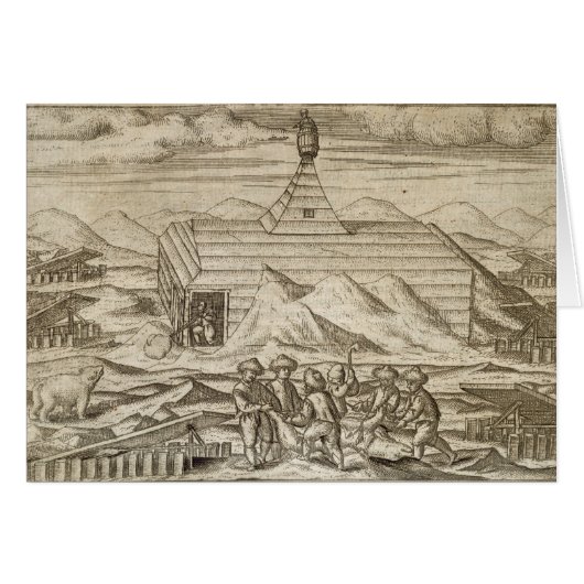 Crew killing and skinning bears, outside  the cabi (Front Horizontal)