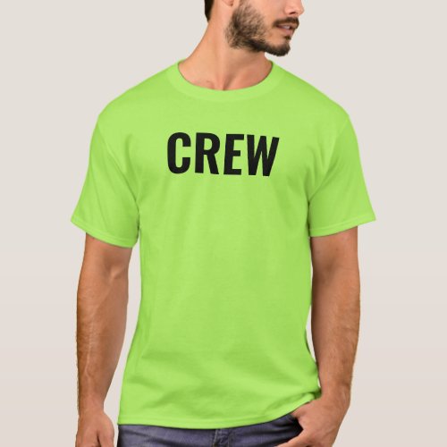 Crew Lime Green Double Sided Design Staff Mens T_Shirt