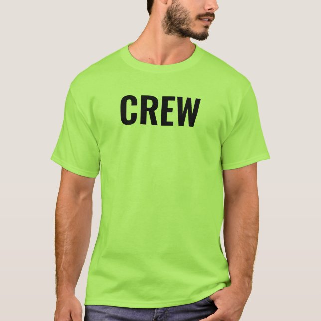 Crew Lime Green Double Sided Design Staff Mens T-Shirt (Front)