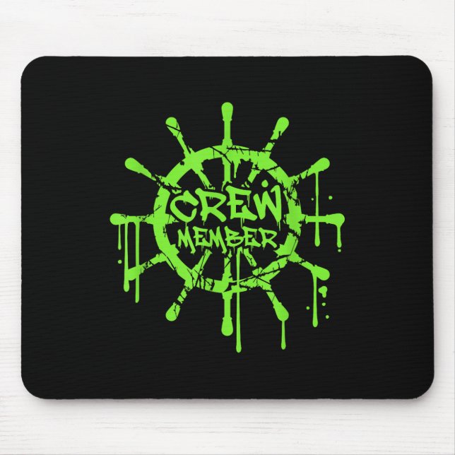 Crew Member Ship Steering Wheel Graffiti Spray Fun Mouse Pad (Front)