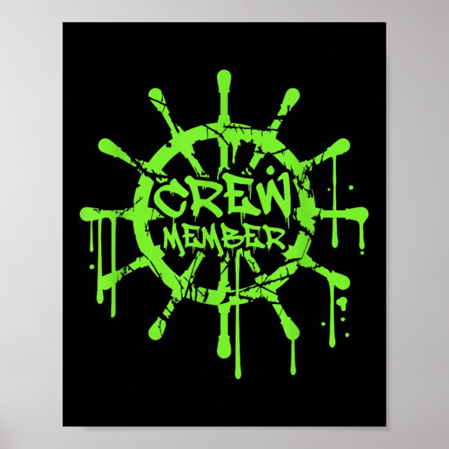Crew Member Ship Steering Wheel Graffiti Spray Fun Poster (Front)