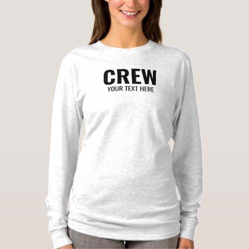 Crew Member Staff Womens Long Sleeve Ash Grey T_Shirt