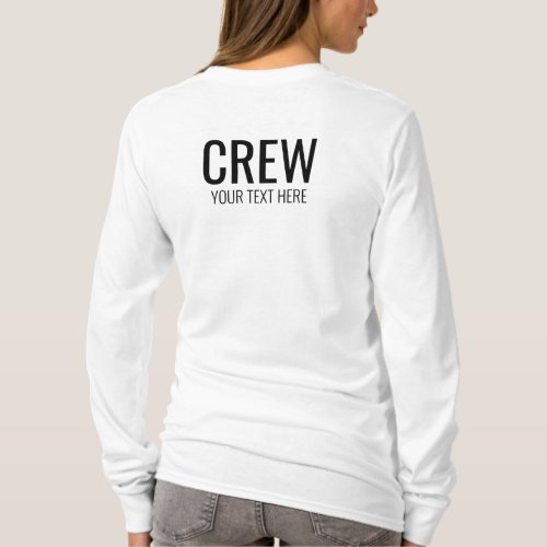 Crew Member Womens Long Sleeve White Modern T_Shirt