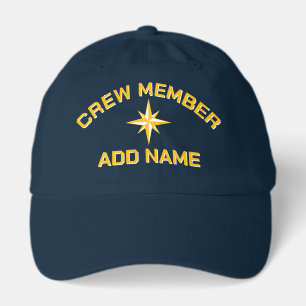 Crew Member yachting hat with compass star logo