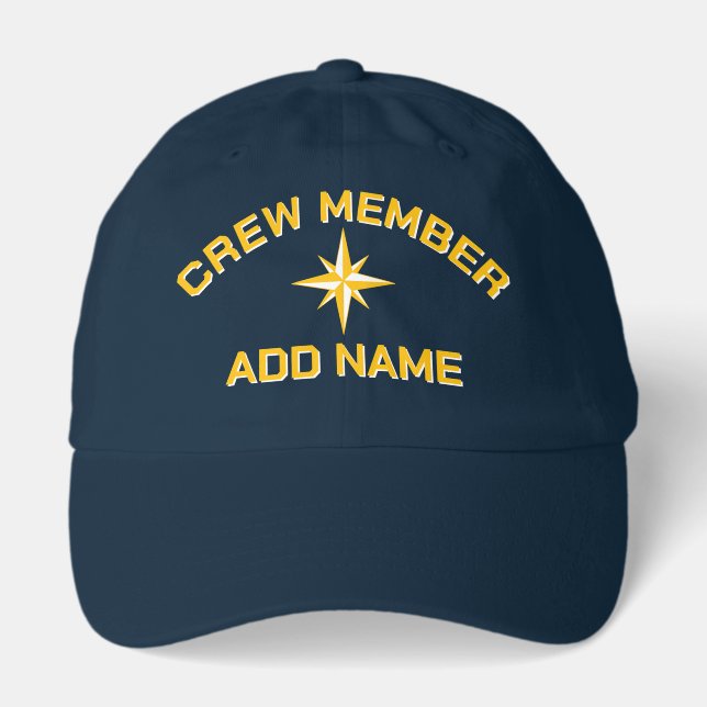 Crew Member yachting hat with compass star logo (Front)