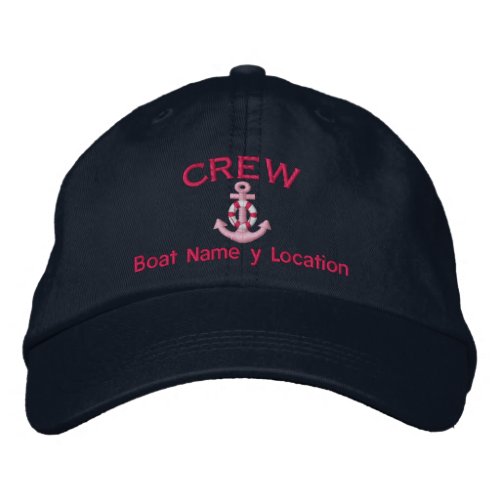 Crew Member Your Boat Name Your Name or Both Embroidered Baseball Hat