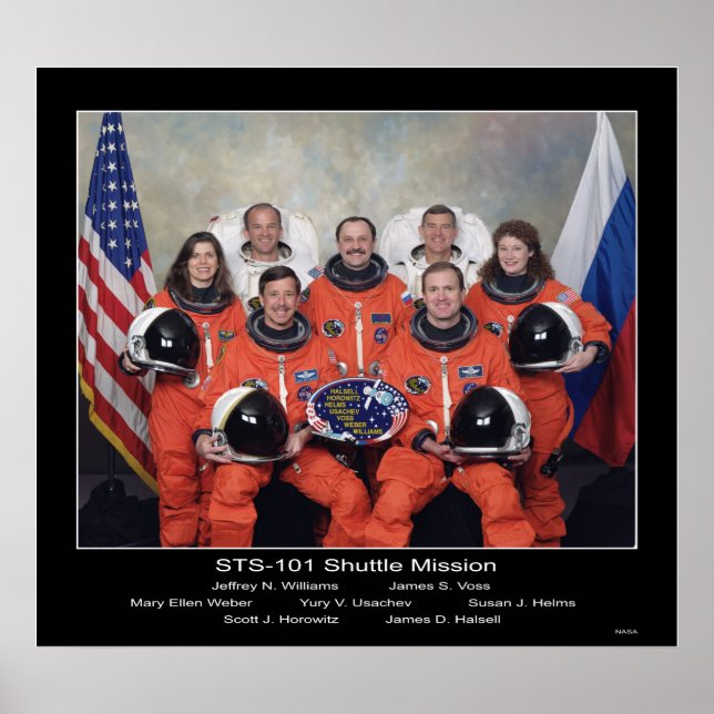 Crew of the STS-101 Shuttle Mission - 2000 Poster (Front)
