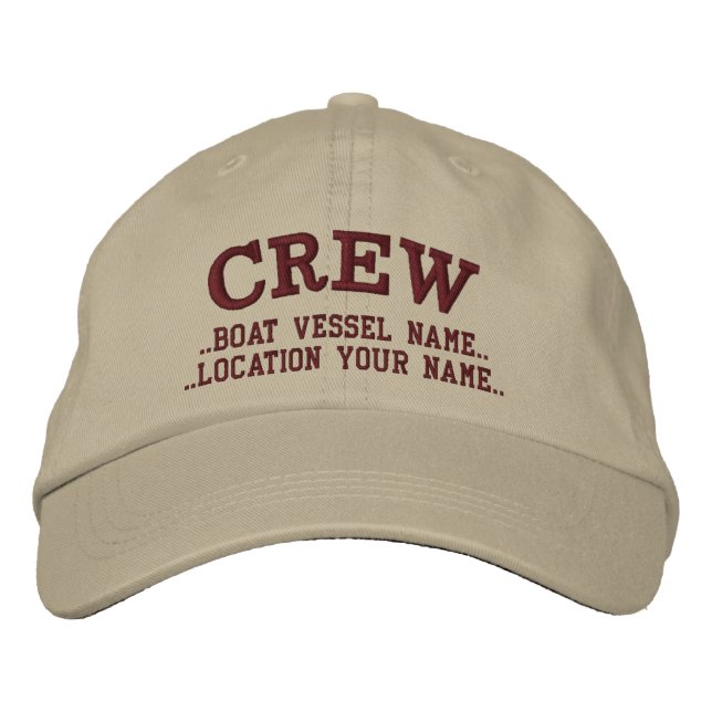 CREW Personalize it! Your Boat Your Name Embroidered Baseball Cap (Front)