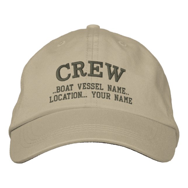 CREW Personalize Your Boat Your Name Embroidered Baseball Cap (Front)