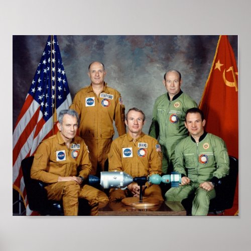 Crew Portrait for the Apollo_Soyuz Test Project Poster