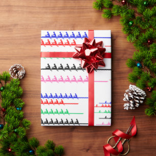 Crew Race Rowers Rowing - Five Boats Racing Wrapping Paper