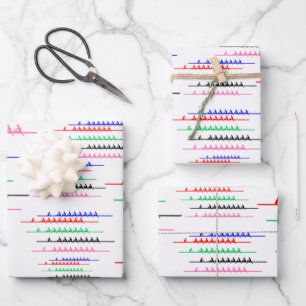 Crew Race Rowers Rowing - Five Boats Wrapping Paper Sheets