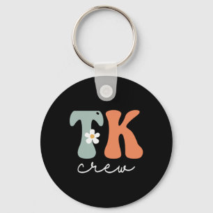 Crew Retro Groovy Vintage Women Happy First Day Of Keychain