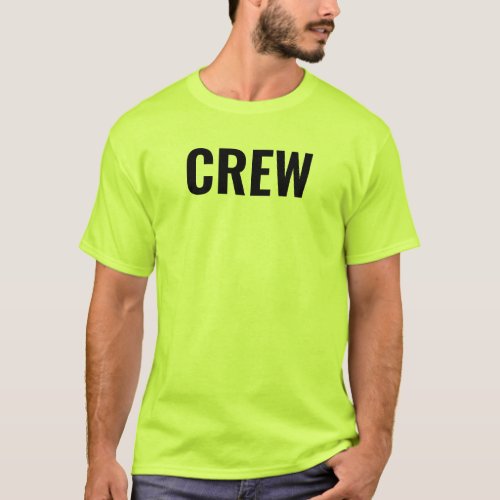 Crew Safety Green Double Sided Print Staff Mens T_Shirt