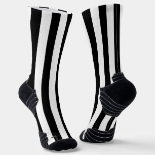 Crew Socks Balck & White Stripe