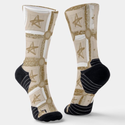 Crew Socks Beige Stars