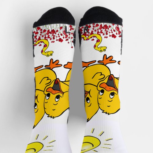 Crew Socks Chicks Yellow Floral Snake