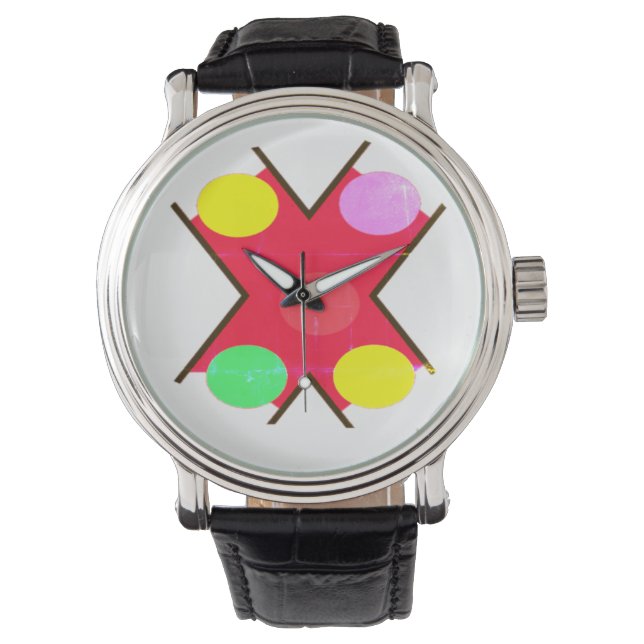 Crew Socks GIANT DOTS YELLOW RED BRIGHT GREEN      Watch (Front)
