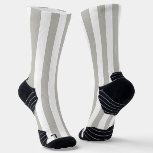 Crew Socks Grey  White Stripe