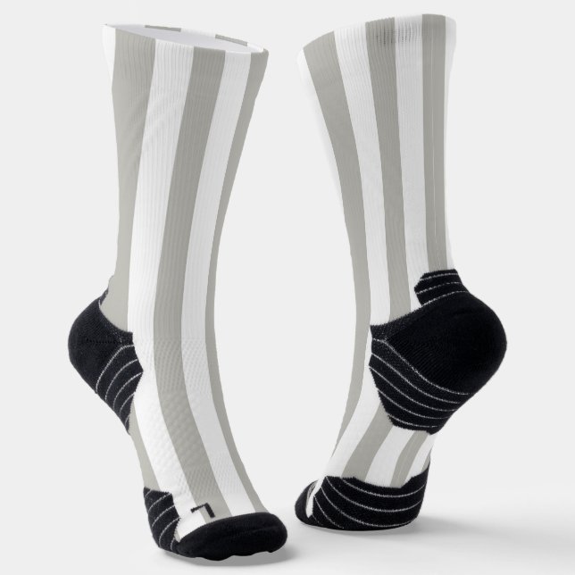 Crew Socks Grey & White Stripe (Angled)