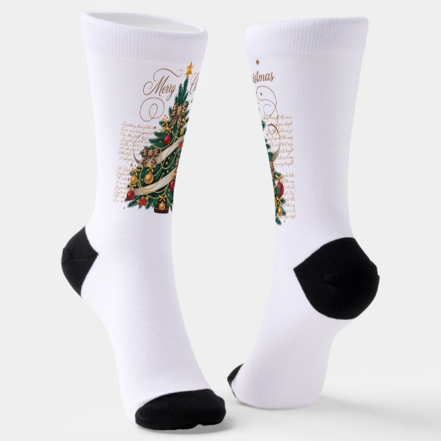 Crew Socks-Merry Christmas Socks (Angled)