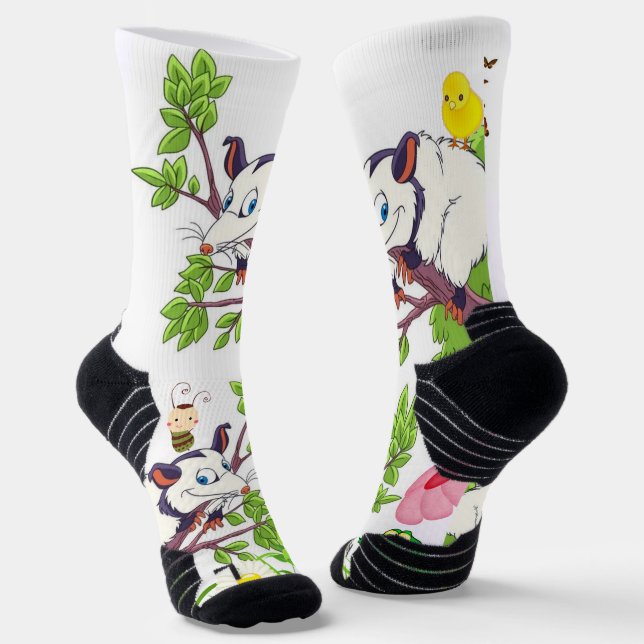 Crew Socks Possum Frog Chicks Floral Mushroom  (Angled)
