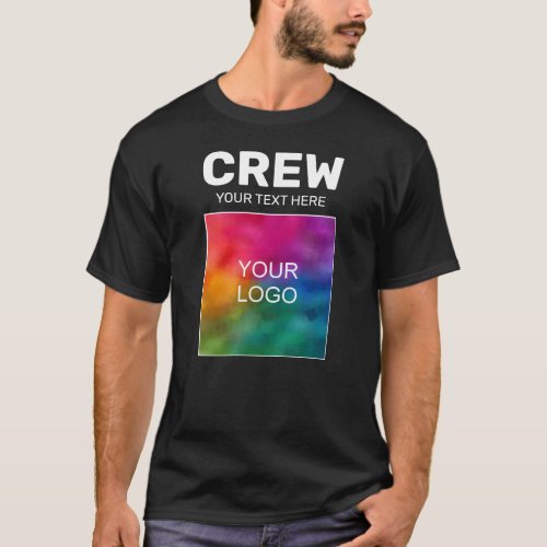 Crew Staff Budget Double Sided Logo Print Mens T_Shirt