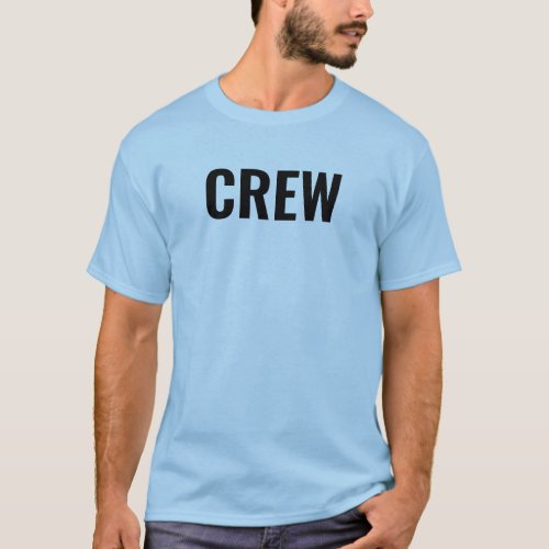 Crew Staff Double Sided Design Mens Light Blue T_Shirt
