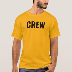 Crew Staff Gold Color Double Sided Design Mens T-Shirt