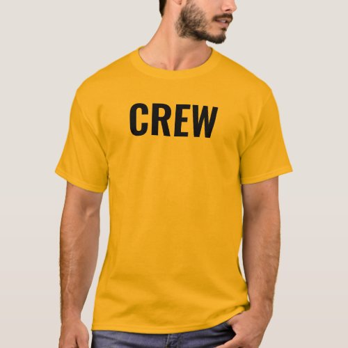 Crew Staff Gold Color Double Sided Design Mens T_Shirt
