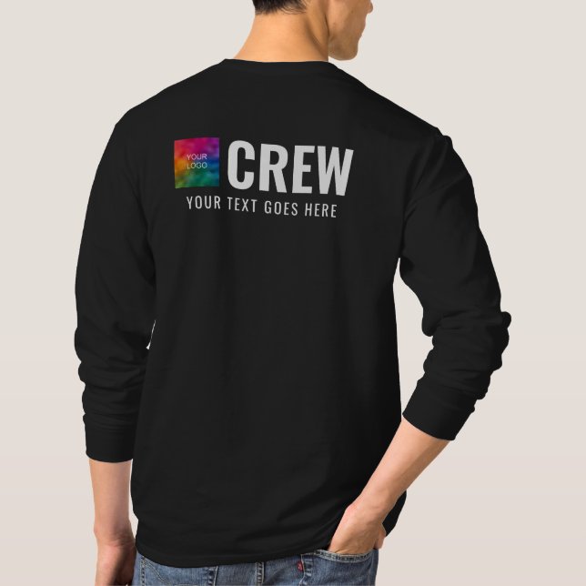Crew Staff Logo Mens Modern Double Sided Print T-Shirt (Back)
