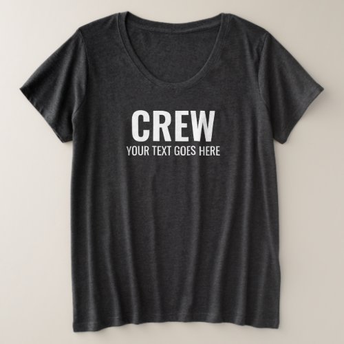 Crew Staff Member Front  Back Print Womens Plus Size T_Shirt