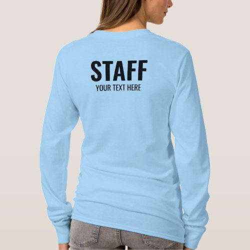Crew Staff Member Womens Long Sleeve Light Blue T_Shirt