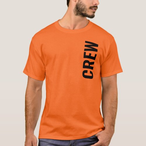 Crew Staff Mens Athletic Orange Double Sided T_Shirt
