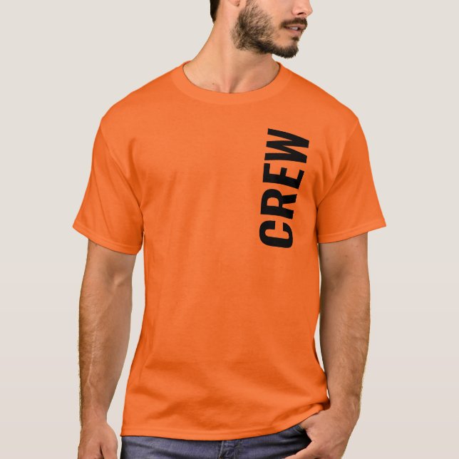 Crew Staff Mens Athletic Orange Double Sided T-Shirt (Front)