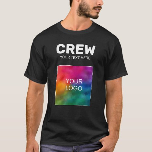 Crew Staff Your Logo Here Double Sided Print Mens T_Shirt