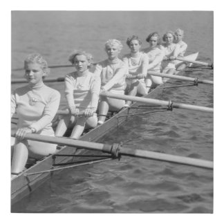 CREW TEAMvintage, sport, row, team, boat, retro, c Faux Canvas Print