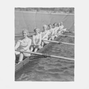CREW TEAMvintage, sport, row, team, boat, retro, c Fleece Blanket